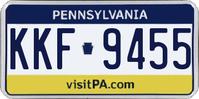 PA license plate KKF9455