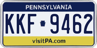 PA license plate KKF9462