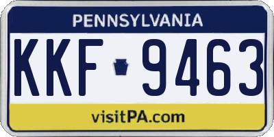 PA license plate KKF9463