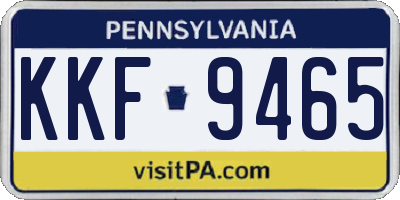 PA license plate KKF9465