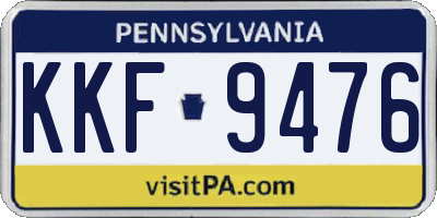 PA license plate KKF9476