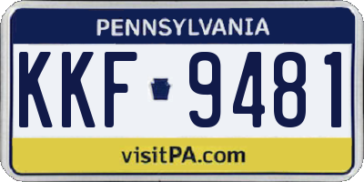 PA license plate KKF9481