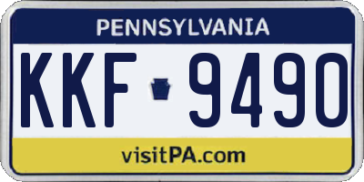 PA license plate KKF9490