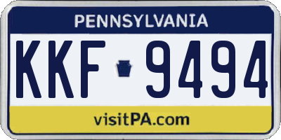 PA license plate KKF9494