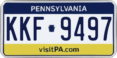 PA license plate KKF9497