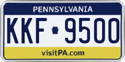 PA license plate KKF9500