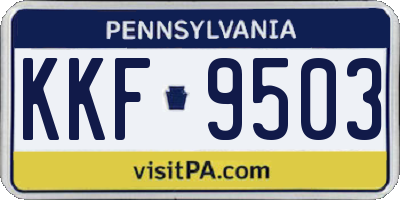 PA license plate KKF9503