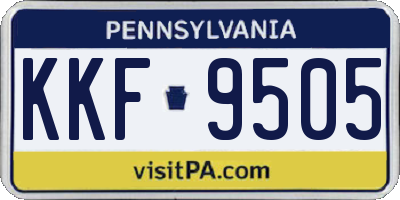 PA license plate KKF9505
