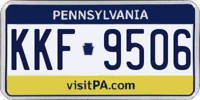 PA license plate KKF9506