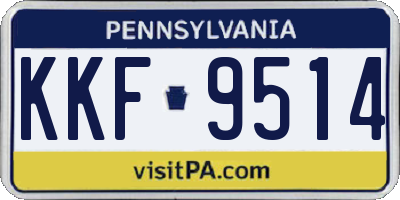 PA license plate KKF9514