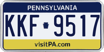 PA license plate KKF9517