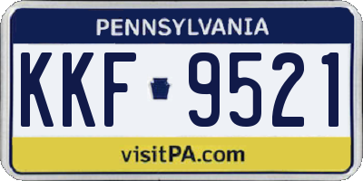 PA license plate KKF9521