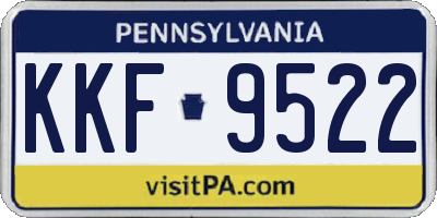 PA license plate KKF9522