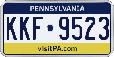 PA license plate KKF9523