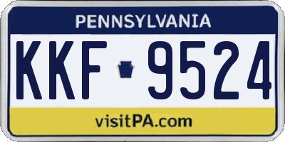 PA license plate KKF9524
