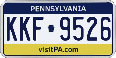 PA license plate KKF9526