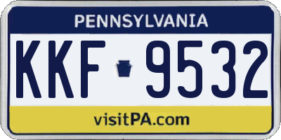 PA license plate KKF9532