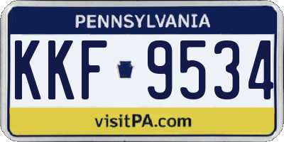 PA license plate KKF9534