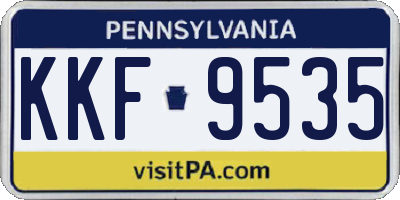 PA license plate KKF9535