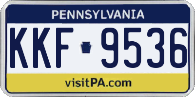PA license plate KKF9536