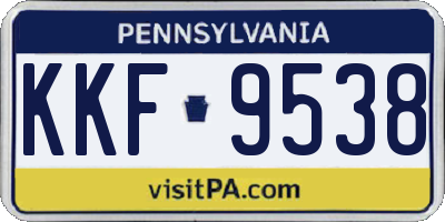 PA license plate KKF9538