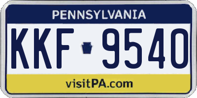 PA license plate KKF9540