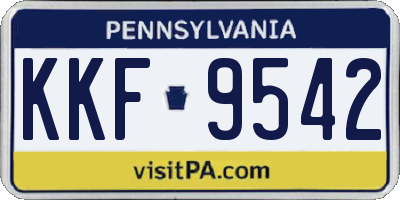 PA license plate KKF9542