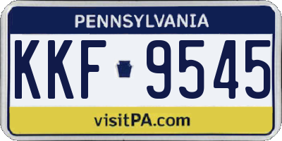 PA license plate KKF9545