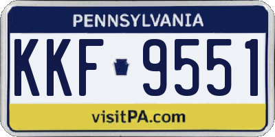 PA license plate KKF9551