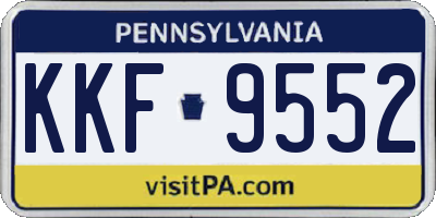 PA license plate KKF9552