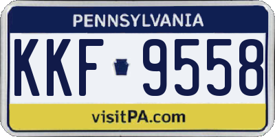 PA license plate KKF9558