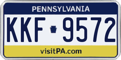 PA license plate KKF9572