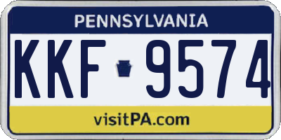 PA license plate KKF9574