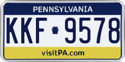PA license plate KKF9578