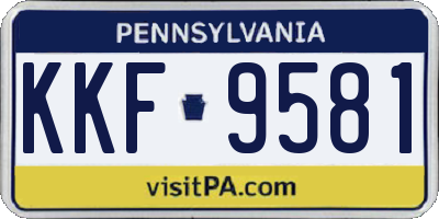 PA license plate KKF9581