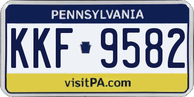 PA license plate KKF9582