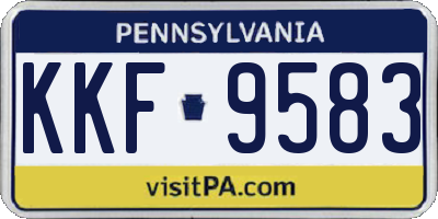 PA license plate KKF9583