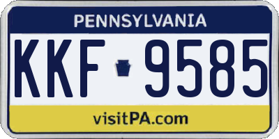 PA license plate KKF9585