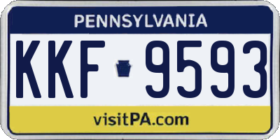 PA license plate KKF9593