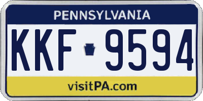 PA license plate KKF9594