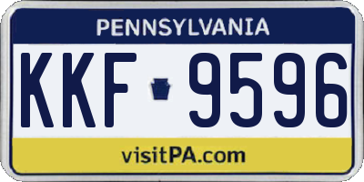PA license plate KKF9596