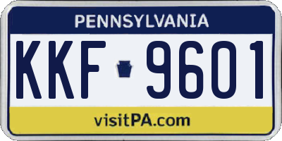 PA license plate KKF9601