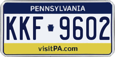 PA license plate KKF9602