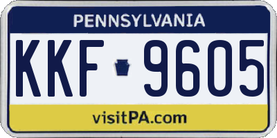 PA license plate KKF9605