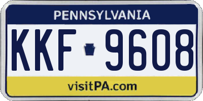 PA license plate KKF9608