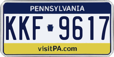PA license plate KKF9617