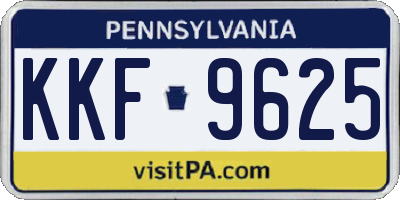 PA license plate KKF9625