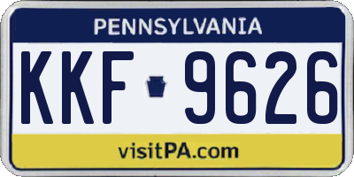 PA license plate KKF9626