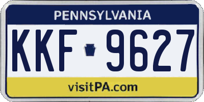 PA license plate KKF9627