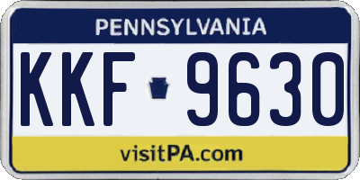 PA license plate KKF9630